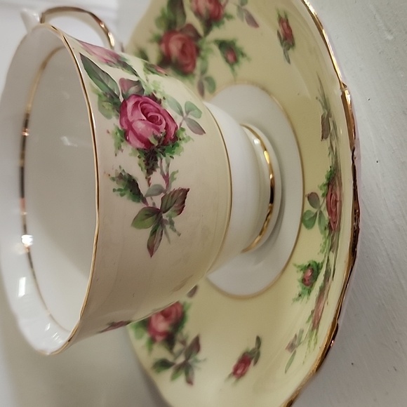 English Tea Cup and Saucer Colclough Pale Yellow Tea Cup and saucer - Picture 5 of 6